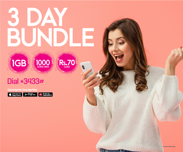 3 Day Bundle| Internet, Call and SMS Packages | Zong 4G Pakistan
