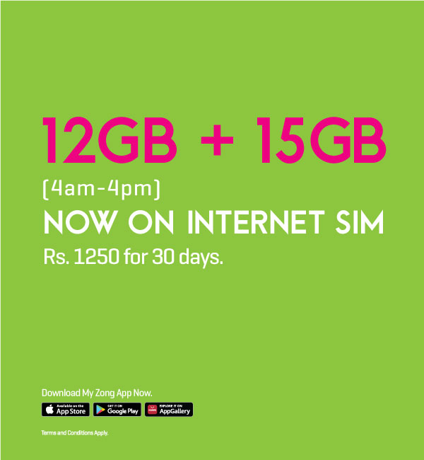 Internet SIM 12GB + 15GB (4am-4pm)