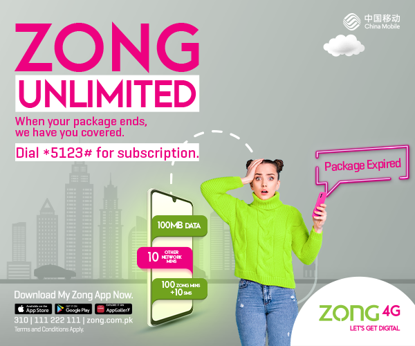 Zong Unlimited Internet Call SMS Packages Zong 4G Pakistan