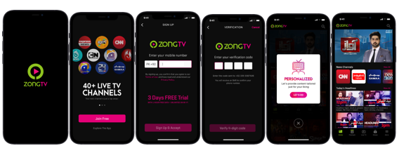 Zong TV App – Sign Up For Free